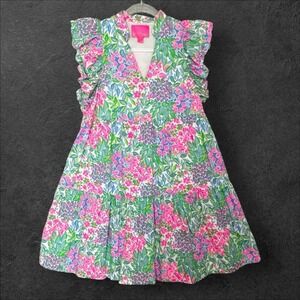 LILLY PULITZER Aldena Ruffle Sleeve Dress in A Cherry On Top Size XXS‎ Women's